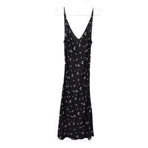 Thakoon Midi Slip Dress Sz S Bias Cut Fairy Whimsigoth Black White Sheer Y2K